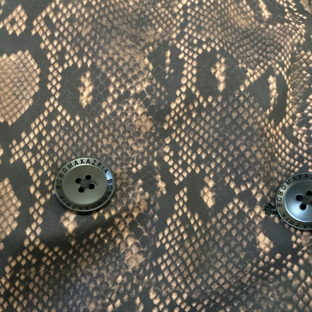 BcbgMaxazria Brown Black Python Snakeskin Trench … - image 8